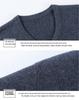 Men's V-Neck 100% Cashmere Sweater - Luxurious, Warm & Thick Knit for Autumn/Winter