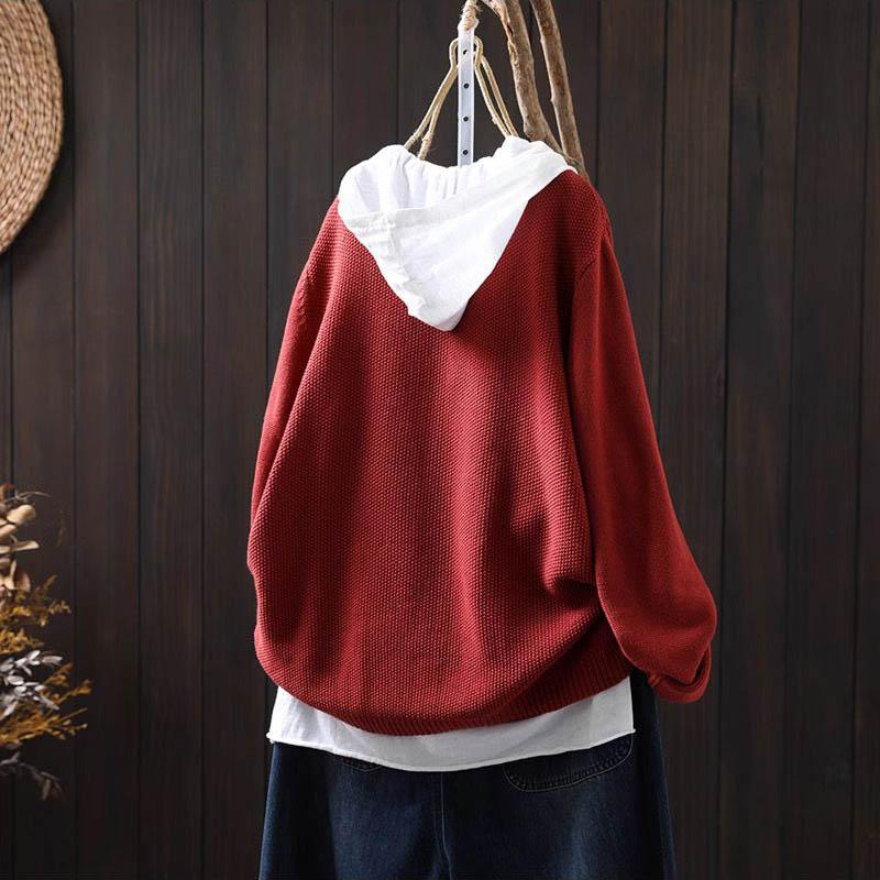 Sweaters Coat Cardigan for Women Large Size Vintage Loose Long Sleeve Knit Cardigan Sweaters Jacket