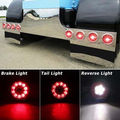 2Pcs Tail Lamp Waterproof Energy Saving Anti-deformed 12V/24V Round Taillights Side Lamp for Vehicle