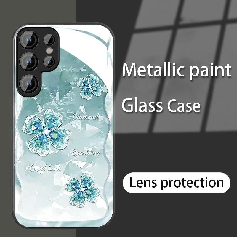 

Diamond Four leaf Clover Suitable for Samsung S23PLUS Mobile Phone Case S24 Girl S22 Skin Friendly A52 Sense A53 Full Package Samsung A14 5G/A14 4G