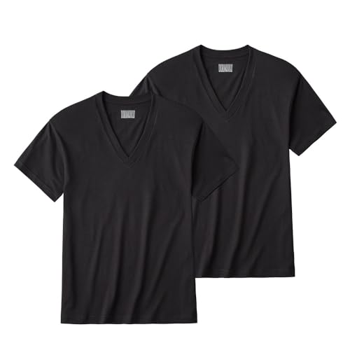 BODY WILD Men's 100% Cotton V-Neck Short Sleeve T-Shirt 2-Pack BW50152 Underwear Undershirt