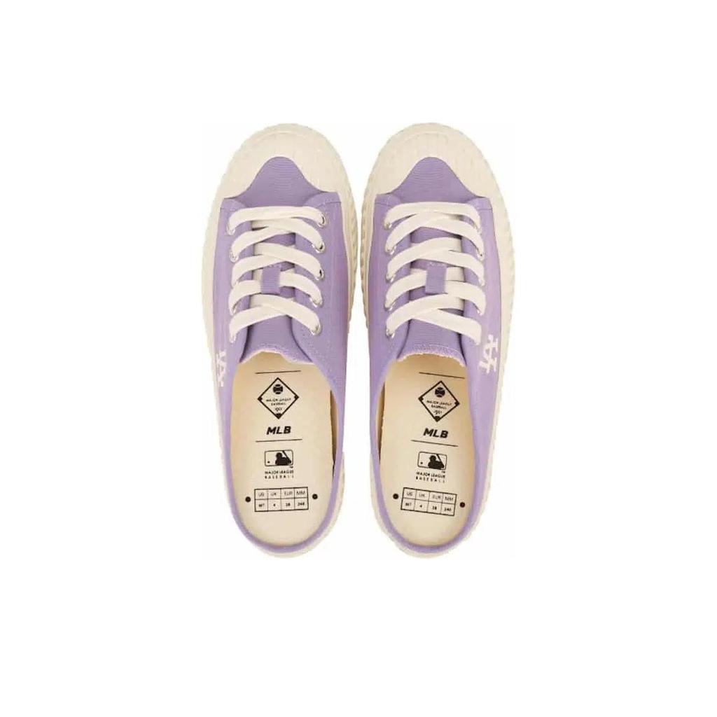 MLB Playball Mule Play Ball Comfortable Versatile Trendy Slip Resistant Durable Lightweight Low Top Canvas Shoes Women sneaker Purple 32SHS1011-07V