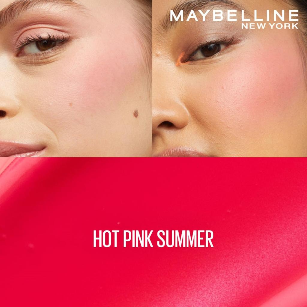 Maybelline New York Sunkisser Hazy Matte Blush 12H Lang Haltbarer Flüssiger Wangen-Tint Hot Pink Sommer 31 Leichter Verblendbarer Natürlicher Glow Make-up 4,7ml