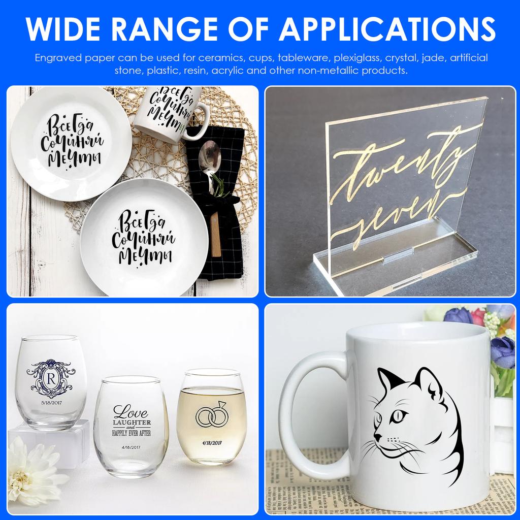 5 Stück Gravurmarkierungspapier für Lasergravurmaschine 39x27cm DIY Farb-Gravurpapier Keramik Glas Lasermarkierungspapier
