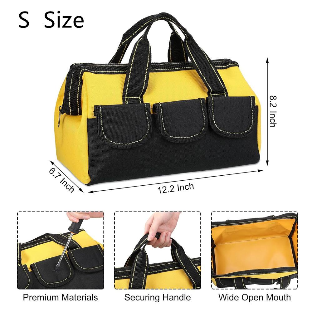 Werkzeugtasche mit wasserdichtem, hartem Boden, robuste Werkzeugtasche mit breiter Öffnung für verschiedene Werkzeuge, Elektriker, Schreiner, Mechaniker