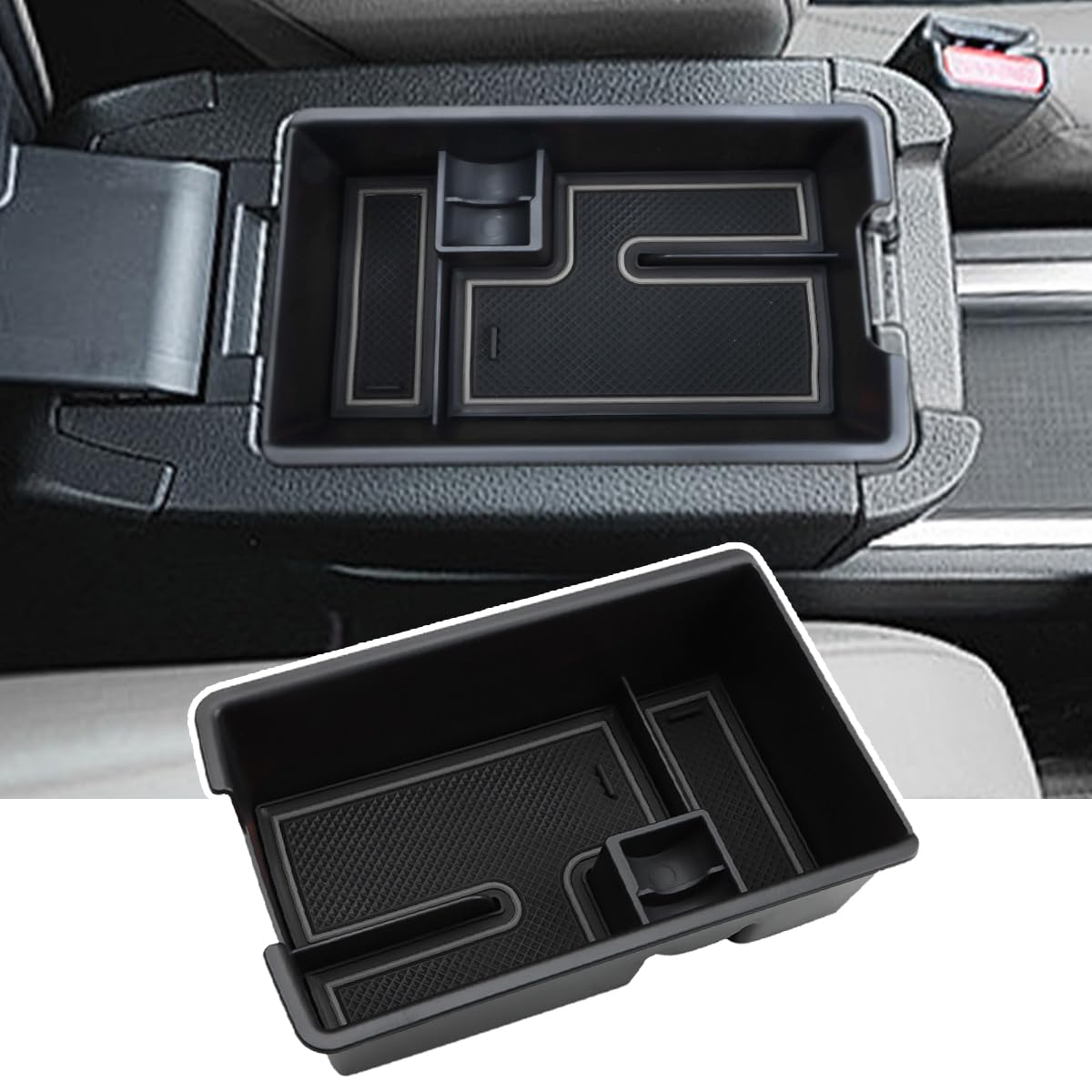 

Auovo Honda Fit Center Console Box (GR3 GR4 GS4 GS6 e:HEV) Armrest Box Storage Tray Storage Box Easy Installation, Black чёрный