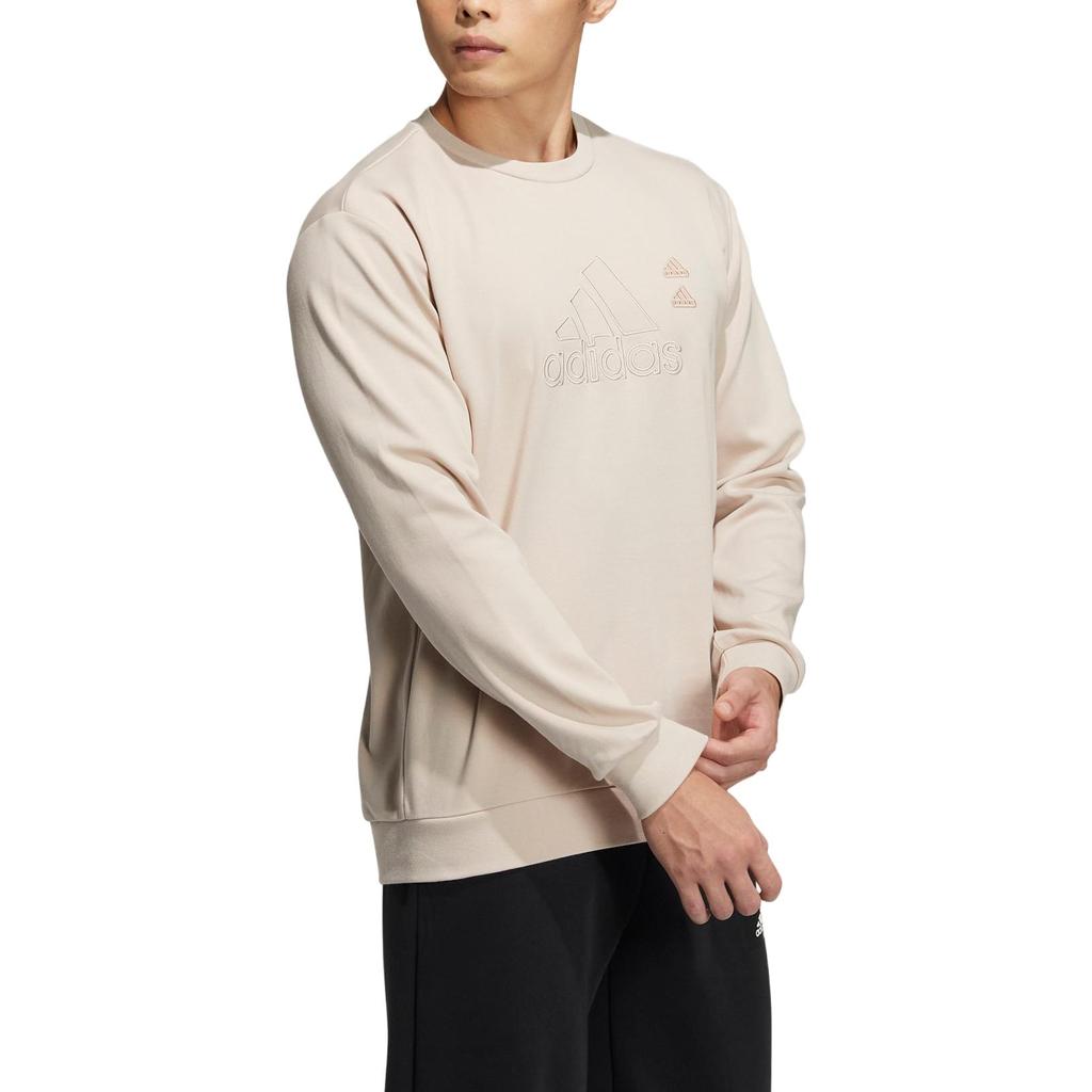 adidas Lightweight Long Sleeve Crew Neck Sweatshirt Men Tops Miracle-Grey Beige-Brown IA6953