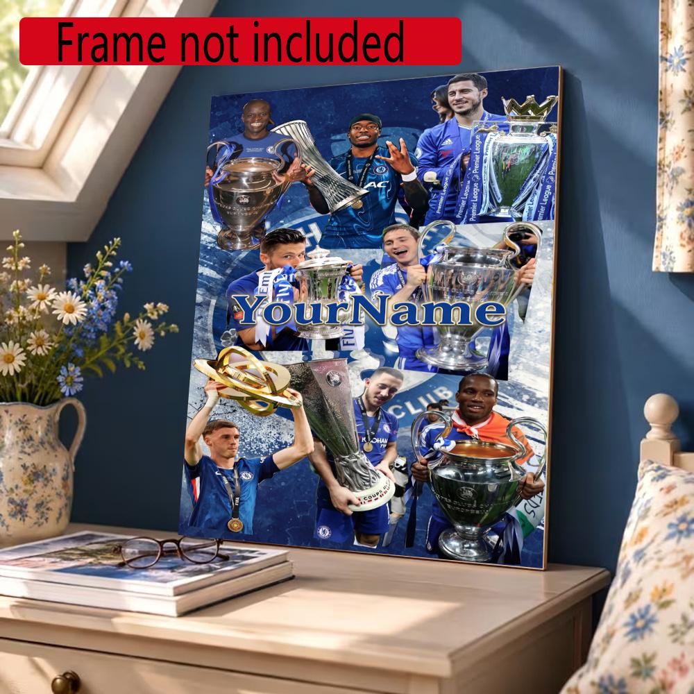 Chelsea Fc Personalized Name Round Diamond Painting Kit Diamond Embroidery Painting Rhinestones Mosaic Frameless Handwork Decoration Arts