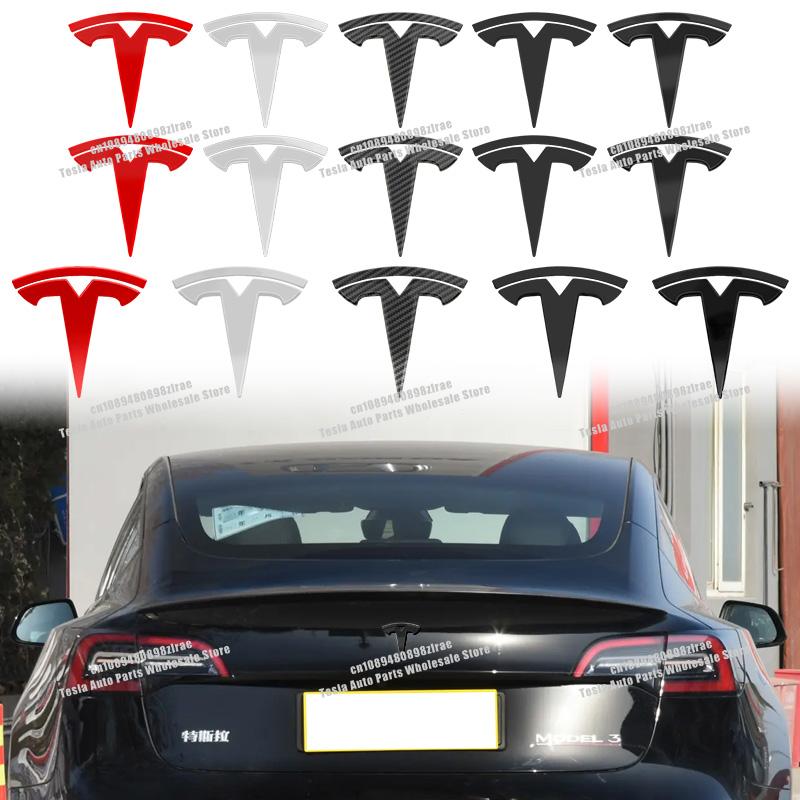Tesla ABS Car Front Emblem Rear Trunk Emblem Stickes For Model 3 Mode Y logo replacement Front and Rear Decoration Accessories