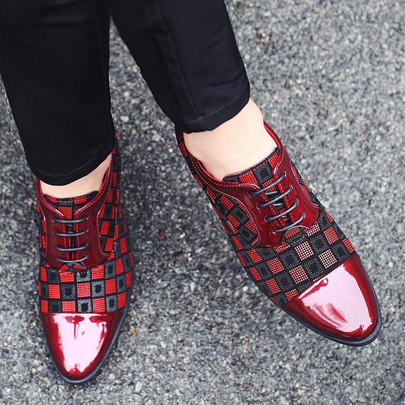 Men High Heels Blue Derby Red Wedding Dress Dance Shoes Business Elevator Shoes Black Formal Tuxedo Shoes Large Size