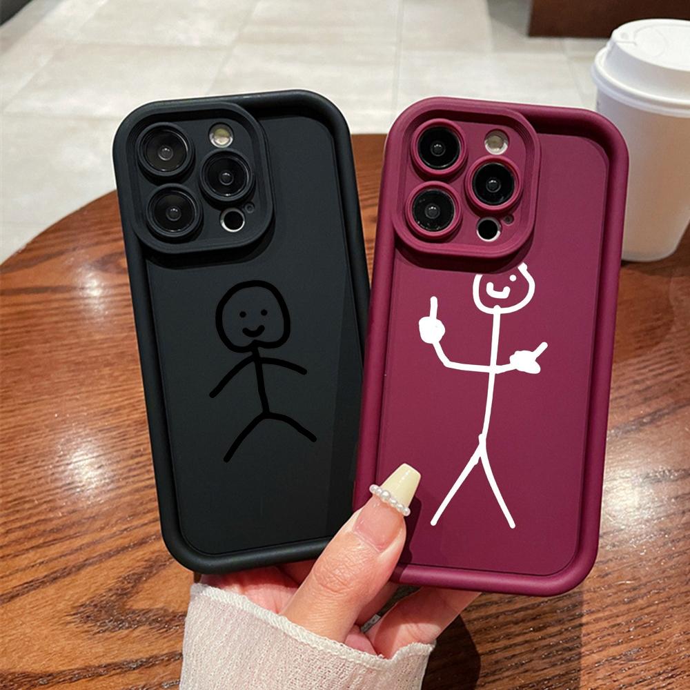 

N79 Cartoon Matchman art Soft Angel Eyes Phone Cases for Samsung A54 A34 A13 A14 S23 S24 Ultra S20 FE Xiaomi Redmi Note 13 12C Shockproof Cover