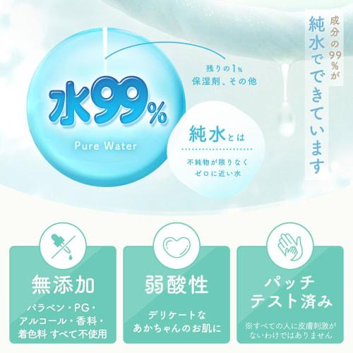 LEC Disney 99% Pure Water Baby Wipes, 80 Sheets X 20 Packs (Mickey & Friends) / 1600 Sheets / Soft Sheets / Additive-Free / Made In Japan