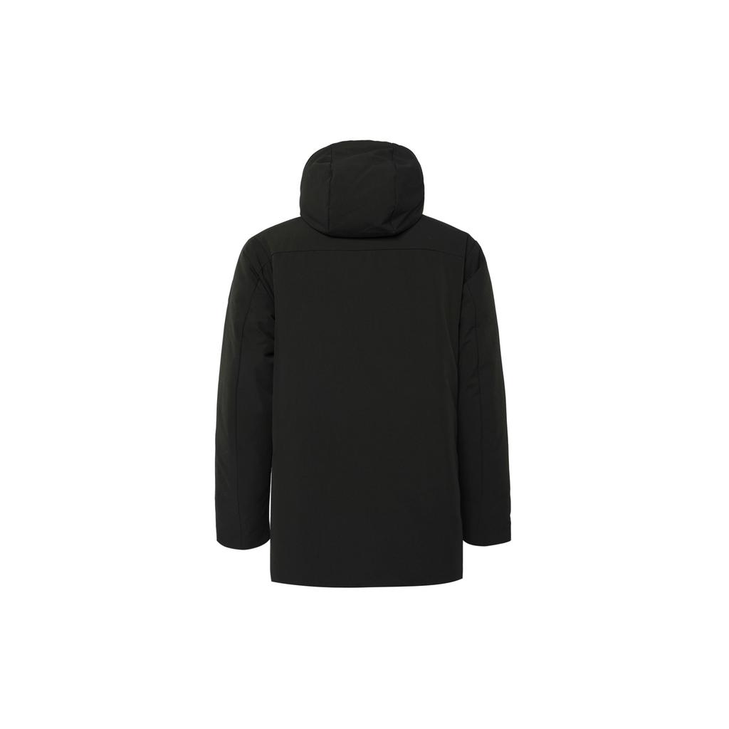 Adidas Solid Color Windproof Warm Waterproof Water-Repellent Hooded Comfortable Long Sleeve Down Jacket Unisex Jackets Black JM9145
