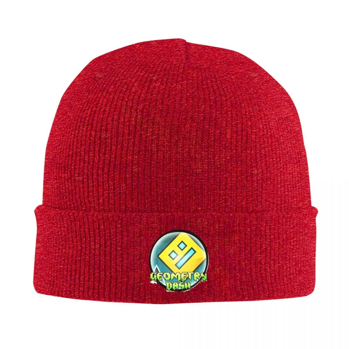 

Video Game Geometry Dash Warm Knitted Cap Winter Knit Bonnet Hat Skullies Beanies Hip Hop Caps for Unisex One Size