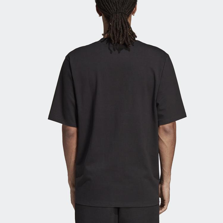 Adidas Originals Trefoil Logo Print Rundhals Kurzarm T-Shirt Herren Oberteile Schwarz EC3680