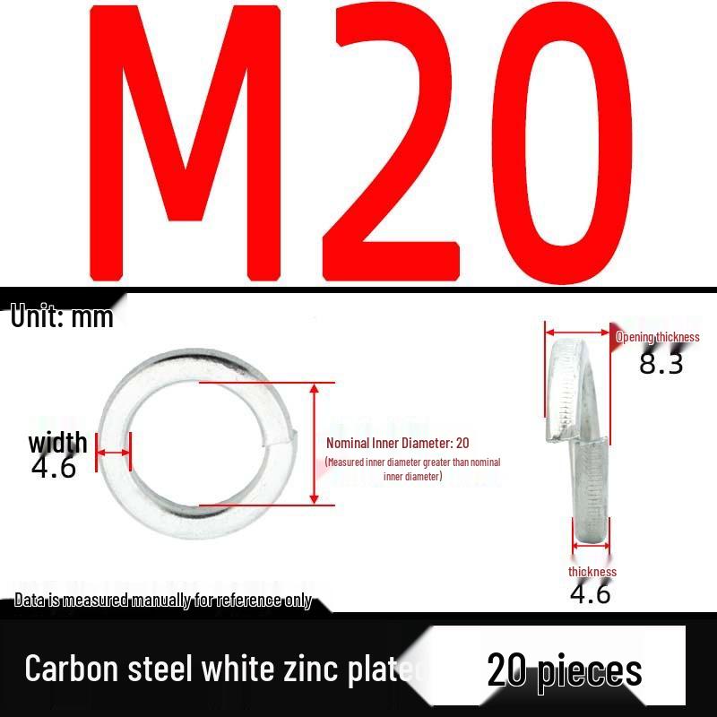 Galvanized Iron Spring Washers: Metal Elastic Open Washers for M3-M30