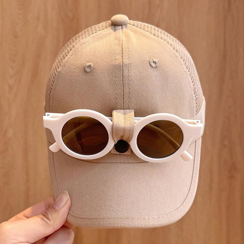 Removable Glasses Baby Hat Baby Boy Mesh Baseball Hat Korean Style Fashionable Toddler Spring Baby Girl Baseball Cap