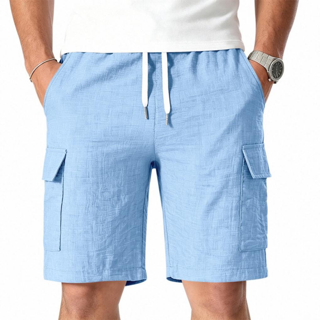 Mens Multi Pocket Drawstring Waist Casual Cargo Shorts Relaxed Fit Lightweight Summer Beach Shorts for Outdoor Activities