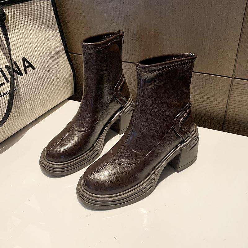 Fashion High Heels Women Short Boots Designer Classical Shoes for Woman 2025 Winter New Chelsea Ankle Boots Elegant Zapatillas De Mujer
