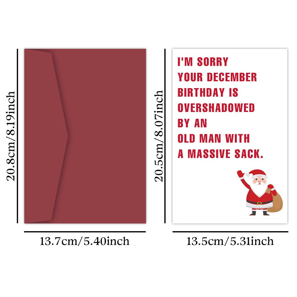 Kadınlar Erkekler için Komik Aralık Doğum Günü Kartı, Arkadaşlar için Mutlu Noel Tatili Doğum Günü Kartı, Komik Noel Doğum Günü Hediye Kartları