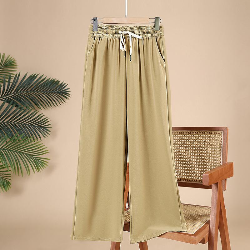 

Брюки больших размеров, летние модные свободные повседневные прямые брюки, брюки девяти десятых, широкие брюки 5XL