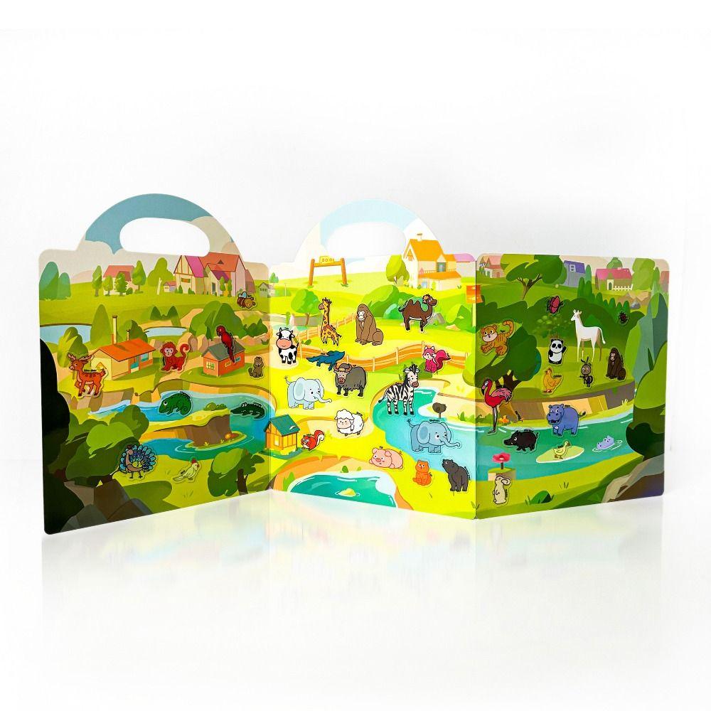 Educational Kids Quiet Book Reusable Cartoon Sticker Book  Early Education Gifts