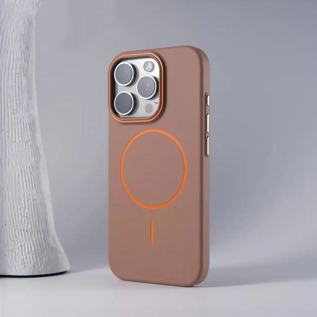 Ultrathin Simple For Magsafe Case for iphone 17 Air 16 Pro Max 15 14 13 12 Matte Hit Color Lens Wireless Charger Hard PC Cover