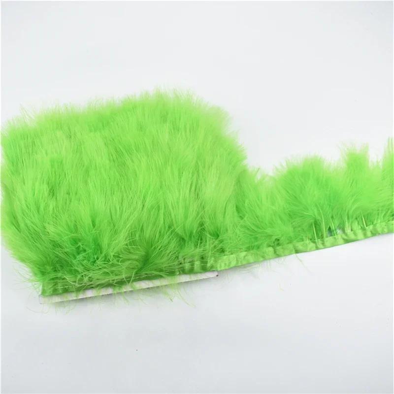 2Meters Colored Fluffy Marabou Feathers Fringe Trim Turkey Black Feather Ribbon Fabric Shawl Clothes Sewing Trimmings Decoration