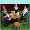 Resin Dwarf Garden Statue Set With Fairy Characters For Outdoor Decor