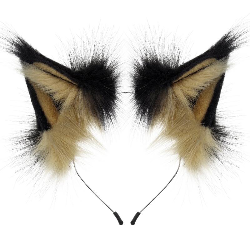 Faux Furs Foxes Wolf Ears Headband Furry Handmade Animal Ears Hairband Headwear Halloween Costume Cosplay Accessories