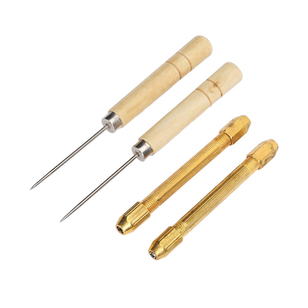 Doll Hair Rooting Holders with 10pcs 0.8mm Needle 2 Wooden Awl Alloy Handle Doll Hair Reroot Tools