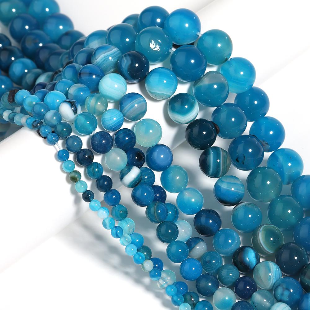 Natural Stone 4 6 8 10 12mm Round Tiger Eye Amethyst Agate Jades Stone Spacer Bead For Jewelry Making Diy Bracelet Needlework