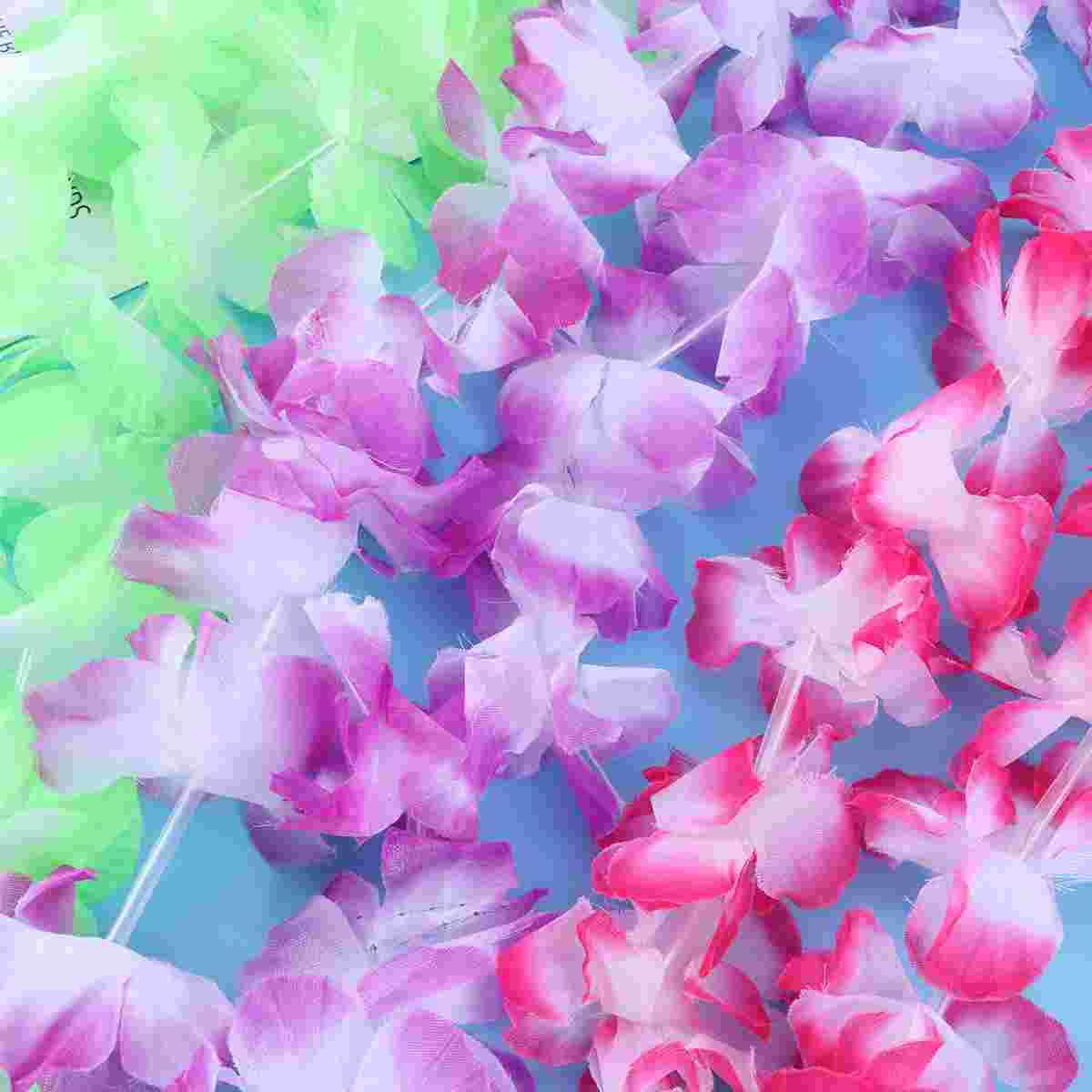 Ghirlanda Collana Fiore di Ibisco 12 Pezzi per Festival Luau Festa in Spiaggia (Viola + Blu + Rosa + Verde + Giallo + Rosso)