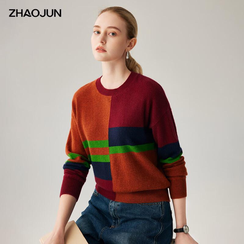

Zhaojun Women s 100% Cashmere Round Neck Sweater L