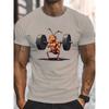 Funny Strong Ant Weightlifting printing Men's T-shirt Fashionable Summer Breathable Daily Fitness Running