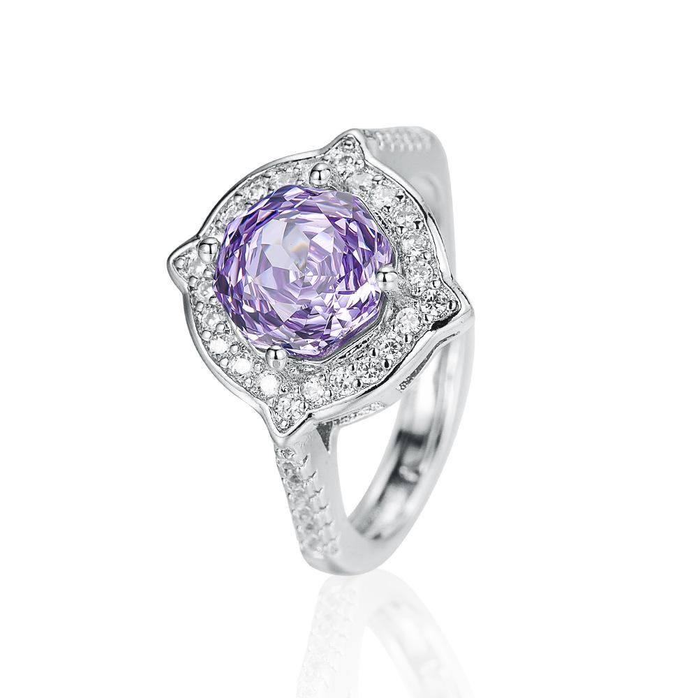 New Flash Rose Millennial Cut Zircon Colored Treasure Ring Luxury Ring