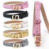 Bling Bling Sparkling Rhinestone Belt Versatile Luxury Brand Design S-shaped Buckle Belt Glitter Vintage PU Leather Belt