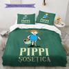 Pippi Longstocking  Pattern Bedding Quilt Set  Home Decoration  Gift (1 * Duvet Cover + 2 * Pillowcase  Without Core)