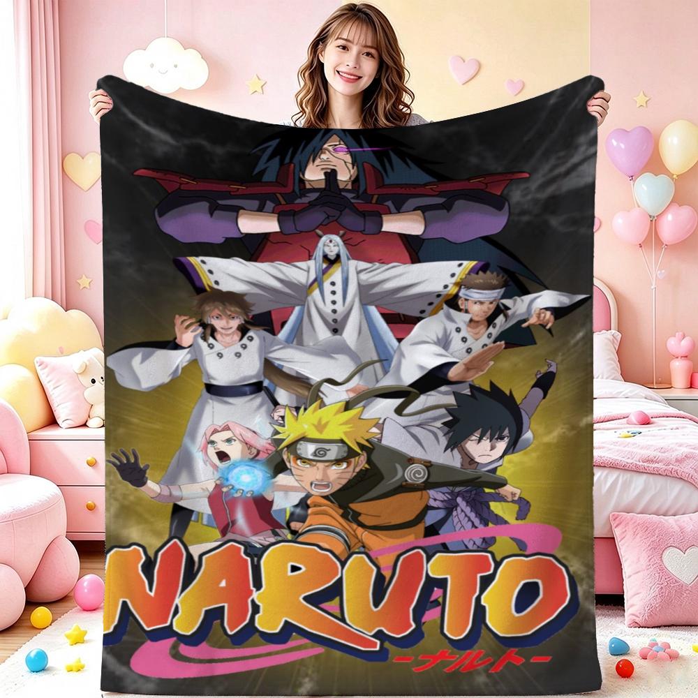 Naruto'S Ninja Way Anime Cartoon Flannel Blanket Skinfriendly Warm Fleece Blanket For Living Room Air Conditioner Room Home Party Decor Christmas Gift