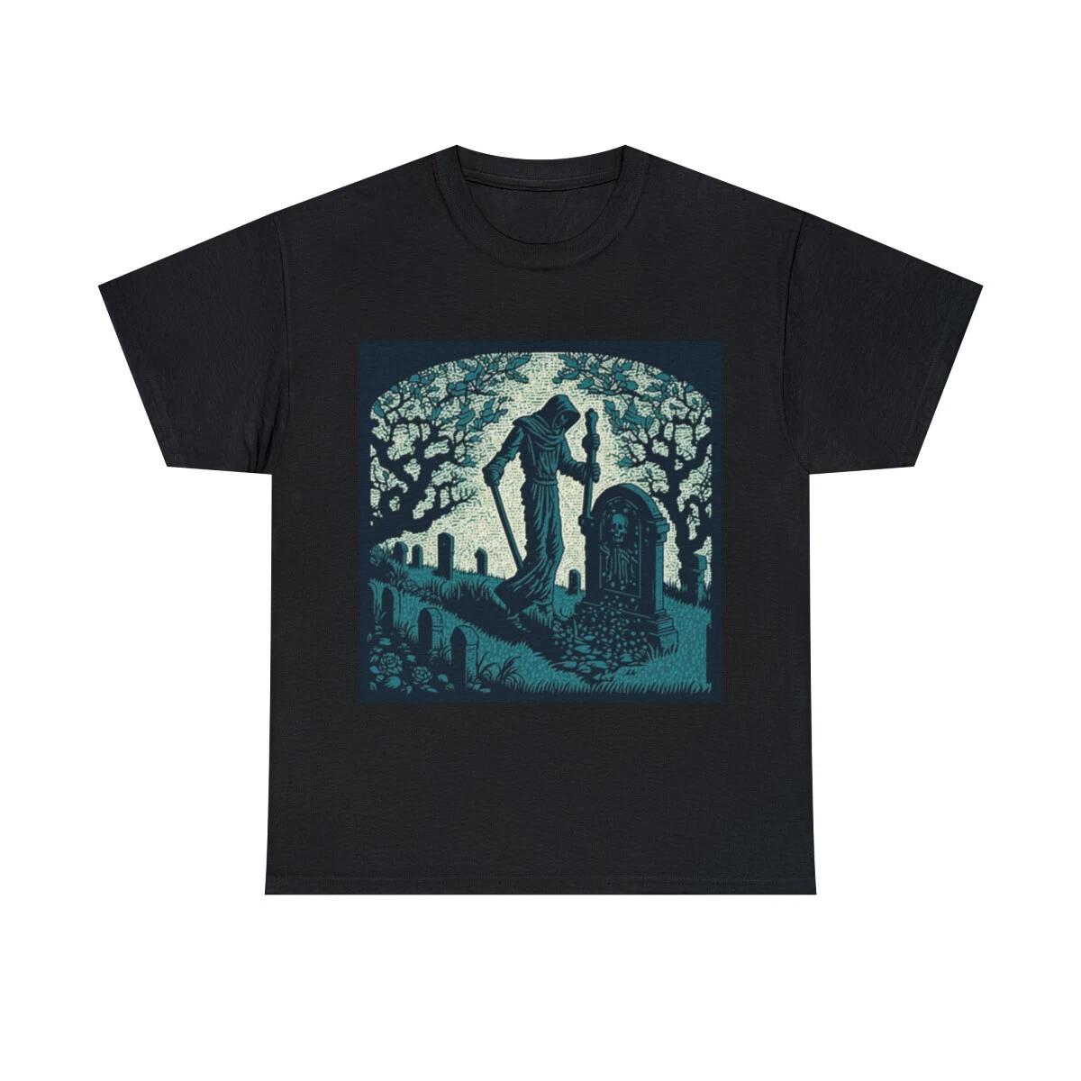 Unisex Adult T Shirt Grim Reaper Halloween Skull Gothic Dark Fantasy Horror Tee 2XL