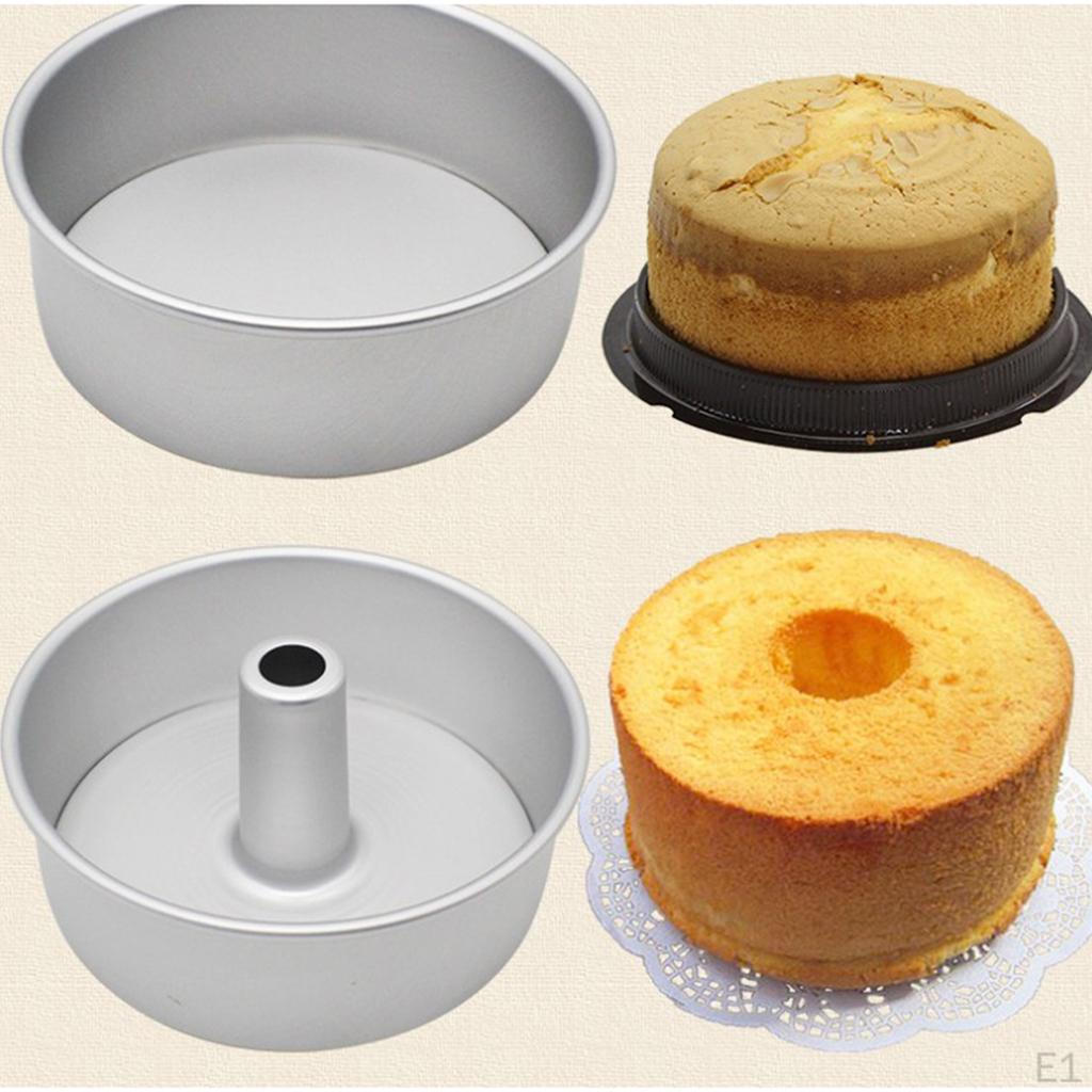 1 Set Aluminum Alloy Food Cake Pan, Removable Loose Bottom Non-Stick Chiffon Bakeware for Oven