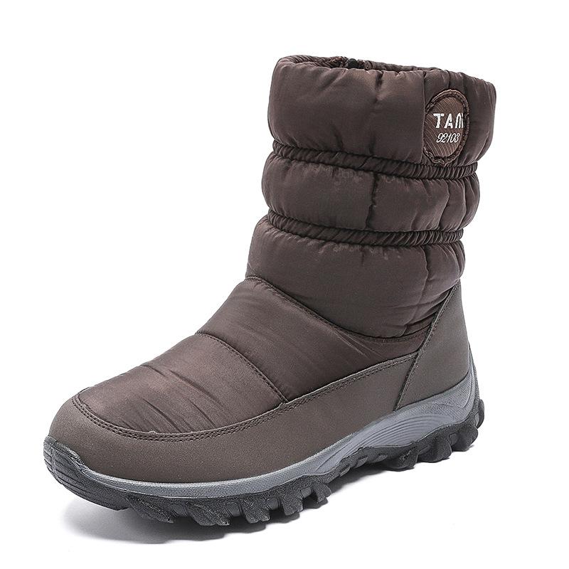 

Women s winter fur one thickened padded waterproof comfortable warm anti cold lightweight hiking waterproof non-slip thick sole mid-calf snow boots 45