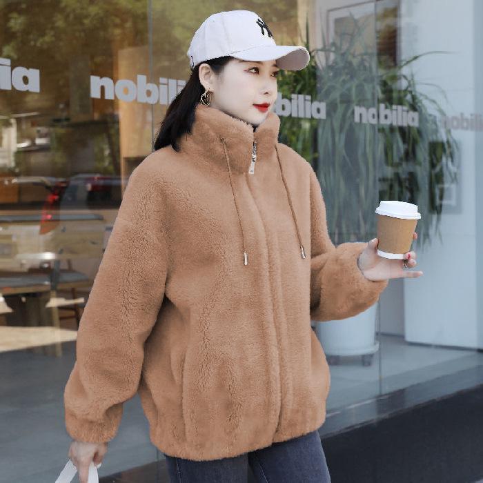 

Women s Winter Stand Collar Fleece Jacket - Double-Sided Thick with Zipper and Warm Sweater Cardigan Design 4XL