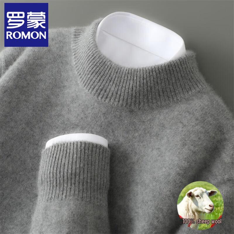 ROMON Men's Pure Wool Half-High Neck Sweater
