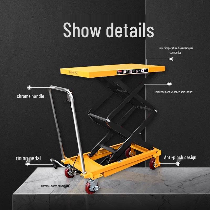 Manual Hydraulic Scissor Lift Trolley with Foot Pedal