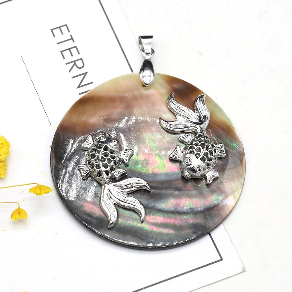 Halskettenanhänger 50mm Natürlich Der Perlmuttmuschel-Anhänger Für Schmuckherstellung DIY Halskettenzubehör