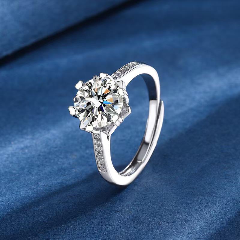 

Snowflake Moissanite Proposal Set: Luxury Ring, Necklace & Stud Earrings - Perfect Christmas Gift Adjustable