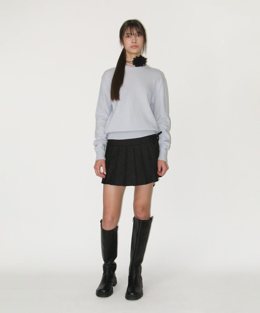 SUNBURNPROJECT Cashmere Basic Round Knit, Skyblue