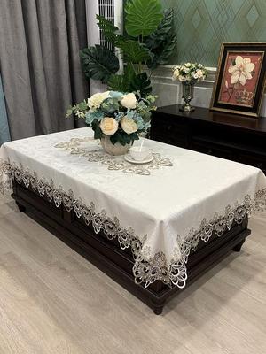 Set Tovaglia in Pizzo Stile Europeo - Copertura Moderna Minimalista per Tavolino da Caffè, Mobile TV, Tavolo da Pranzo