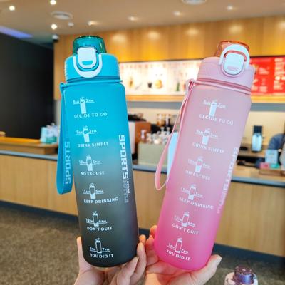 1000mLwater Bottle Drinkware Summer Camping Portable Travel Bottle with Time Marker Home Water with Time Marker Water Bottle